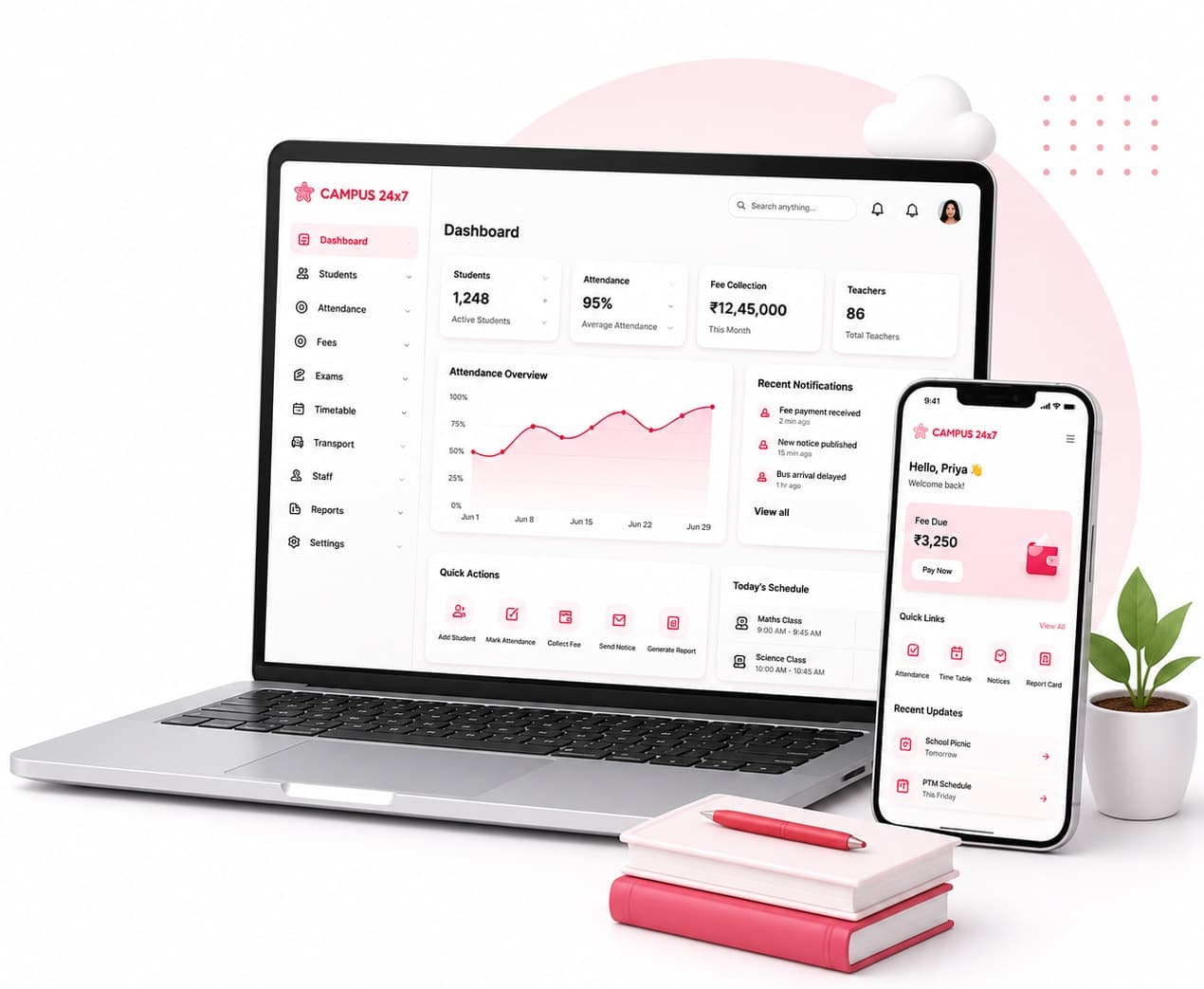 Campus 24x7 school ERP pricing — plans that fit your school